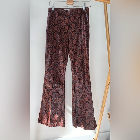 BERSHKA Brown and Black Faux Snake Skin Pants - Picture 1 of 8